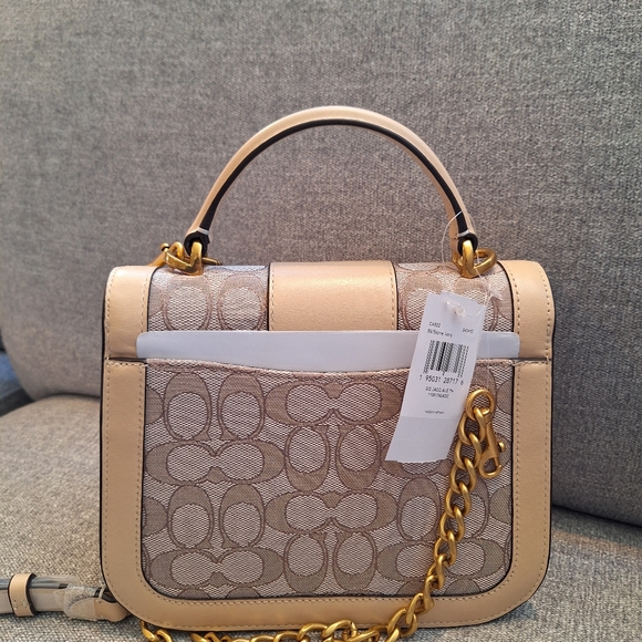NWT - COACH Retail Alie Saddle Bag In Signature Jacquard -  Stone Ivory - Picture 9 of 9